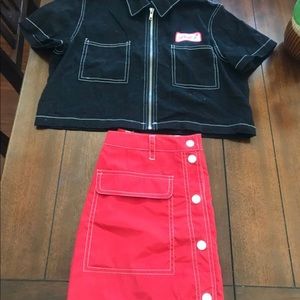 Forever 21 Crop Top & Skirt set